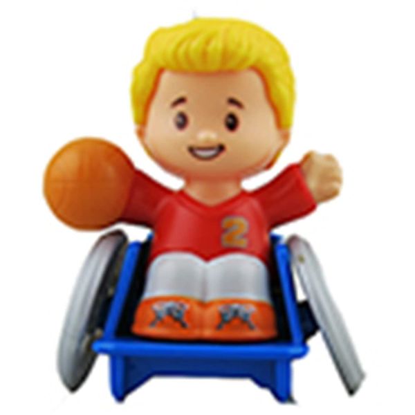 Fisher-Price Replacement Figure Little People Mia and Josh Basketball Playset FGX51 - Replacement Little Boy Josh Figure in Wheelchair Holding Basketball