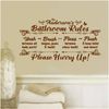Wall Decal, Custom Name Vinyl Bathroom Rules Sticker, Home Decor Custom Decal 27
