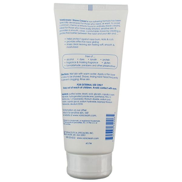 Vanicream Shave Cream For Sensitive Skin 6 oz (pack of 3)