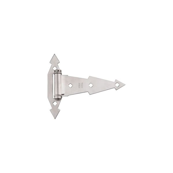 V446 7" Ornamental Spring Strap Surface Mount Gate Hinge - Stainless Steel