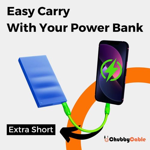 chubbycable Short USB C Cable 240W Fast Charging Nylon Braided Type C Charger Cord for Power Bank, Phones, Tablets, Light Blue, Type-C to Type-C, 1.64FT