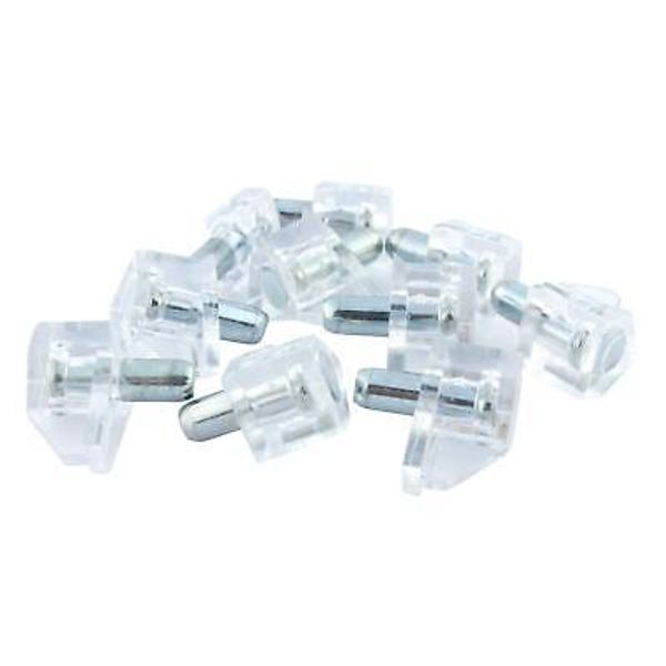 20 Pack Hardware 5mm Clear Shelf Support Bracket Steel Pin Peg Kitchen Cabinet B