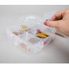 Rayher, 3-tier stackable Craft Storage with adjustable compartments, clear plastic Box Organiser for small arts and crafts materials
