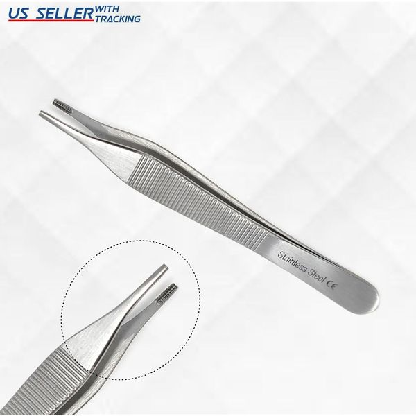 Adson Brown Braun Tissue Forceps 12 cm Serrated Surgical Veterinary Tweezers CE