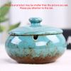 Lependor Ceramic Ashtray with Lids, Windproof, Cigarette Ashtray for Indoor or Outdoor Use，Ash Holder for Smokers,Desktop Smoking Ash Tray for Home Office Decoration - Blue