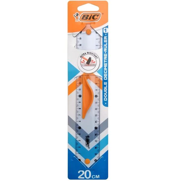 Ruler 20 cm – Semi-Rigid Durable Plastic – 1 Piece