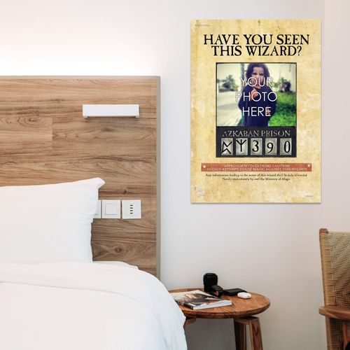 MIGHTYPRINT Harry Potter - Wanted Wizard - Azkaban Prison - Personalize with Name and Image - Durable 17” x 24" Wall Art – NOT Made of Paper – Officially Licensed Collectible