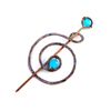 Handmade Celtic Copper Shawl Pin with Blue Agate
