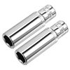 sourcing map 2 Pcs 1/4 Inch Drive 10mm 6-Point Deep Socket, Metric, Cr-V