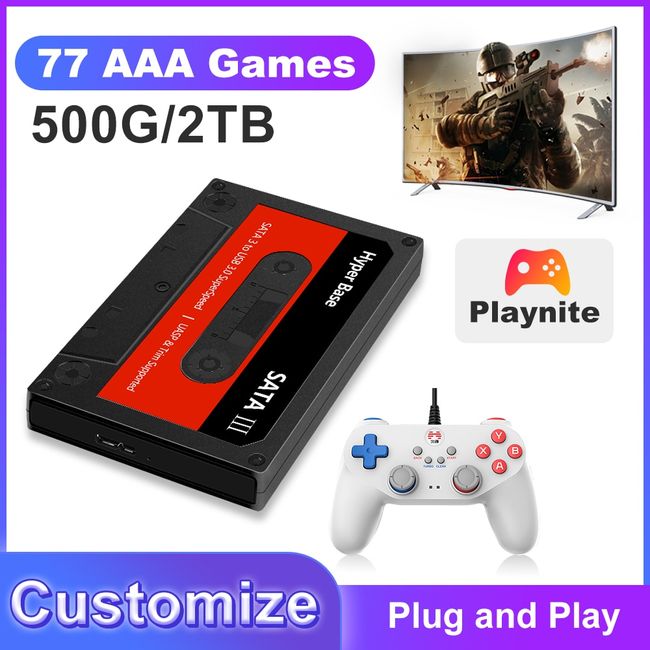 Portable Game Console With 77 AAA Games 2T External Game Hard