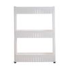 3-Tier White Slim Slide Out Pantry Storage Tower with Wheels