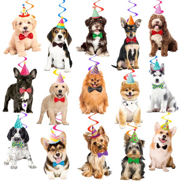 Dog Hanging Swirls Decorations Dog Themed Birthday Party Supplies 20pcs Puppy Hanging Swirls Ceiling Streamers Decorations for Kids Birthday Baby Puppy Pet Dog Birthday Party Favors Supplies