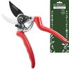 FORESIA Pruning Shears, Crispy Cut, Easy to Grip, 2 Adjustable Levels, Fluorine Coating, Pruning Shears, Edagi Shears (Silver + Red)