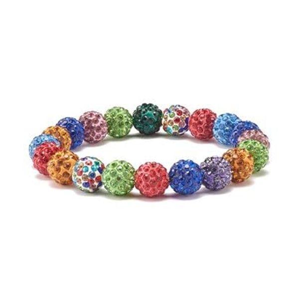 Multi colour Disco Balls/Shamballa Beads Stretchable Bracelet