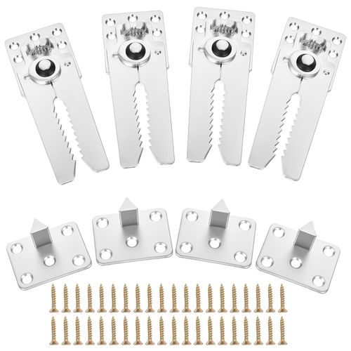 Telooco 4 Pack Sectional Couch Connectors, Heavy Duty Interlocking Couch Connectors to Make Sectional Stay, Metal Sofa Clamps for Sectionals Furniture Connector with 40Pcs Screws