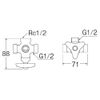 SANEI B411-X3-13 [Branch Stop Faucet Unit] Angle Type