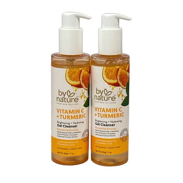 By Nature Brightening + Hydrating Gel Facial Cleanser Vitamin C+Turmeric 7oz 2Pk