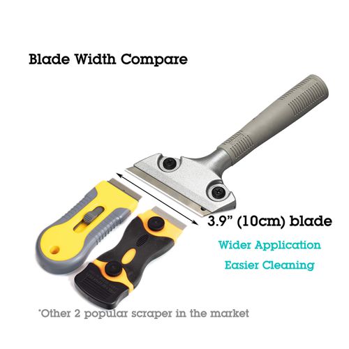 LDS 4" Wide Industry Glass Scraper, Stove Cleaner, Extendable Razor Blade Sticker/paint Scraper Remover for Window Tile Glass Windshield Tile Granite Wall Cleaning Hand Tool, Gum Cleaning, SCRP-U