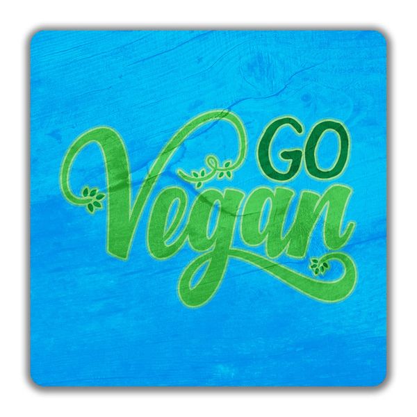 Shopagift Go Vegan 2 Pack Coasters - 9cm x 9cm