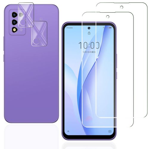 [2+2 pieces] Compatible with ZTE Libero 5g III A202ZT Glass Film 2 + 2 Pieces Compatible with ZTE Libero 5g III Camera Tempered Glass for ZTE Libero 5g3 A202ZT Screen Protector Film Full Protection