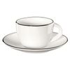 LIGNE Espressotasse mit Unterer (70ml) D.6cm,H.4,5cm - mit schwarzerlinie