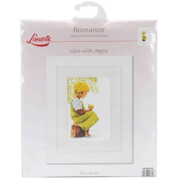 Lanarte Counted Cross Stitch Kit: Girl with Apple (Evenweave), NA, 20 x 30cm