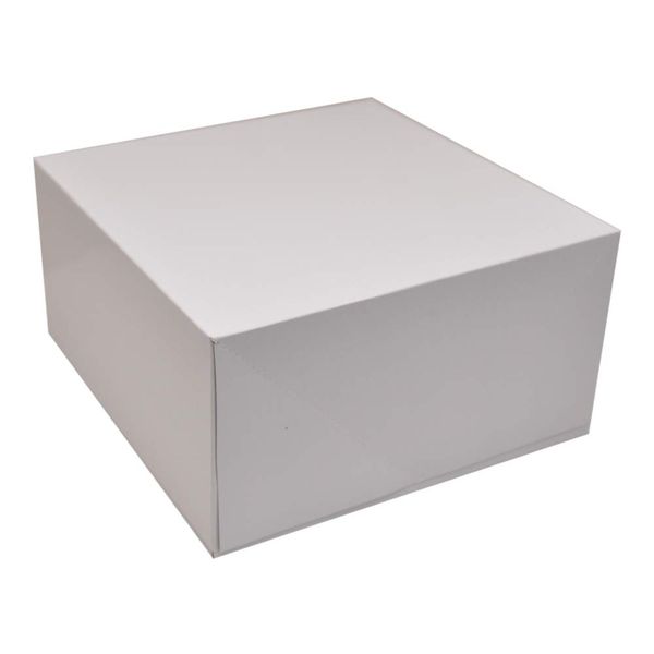 Deep Square Cardboard Box with Lid, 10x10 inch, White Deep Gift Box, 2 Packs of 4 (8 Total)