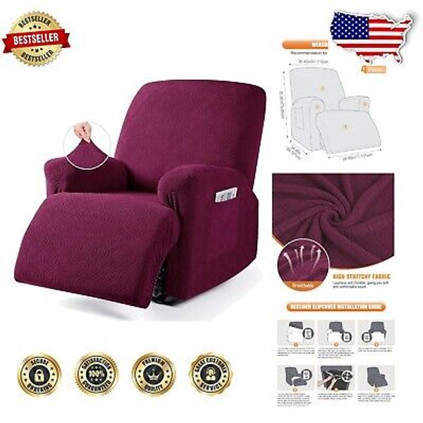 Four-Piece Stretch Recliner Chair Cover - Sleek Design Ideal for Homes with Pets