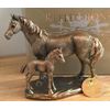 LEONARDO Horse Mare & Foal figurine aged bronze effect, Bronzed Reflections range, gold gift box