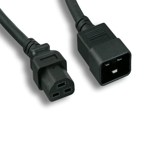 Kentek 8 Feet Ft IEC-60320 C20 to C21 AC Power Cable 12 AWG 20A/250V SJT for Server, Network, PDU, UPS