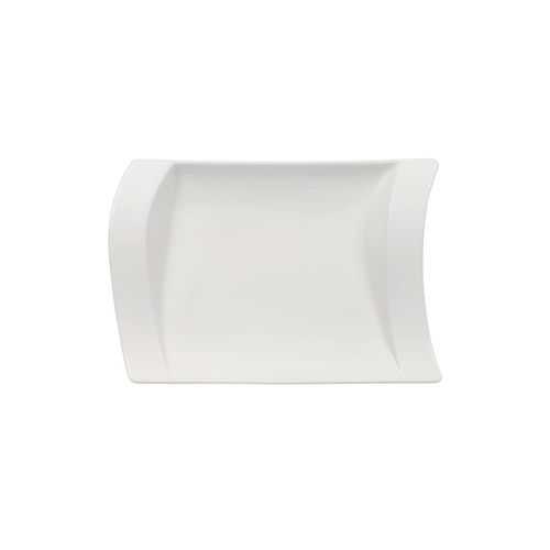 Villeroy & Boch 1025253570, New Wave SiofDish, Porcelain Plate for Starters and Desserts, Rectangular, Dishwasher and Microwave Safe White, 21 x 15 cm