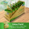 Clean Idea Ecofloss 6x25m Dental Floss - Charcoal Mint - Bamboo Floss, Unwaxed Dental Floss, Natural Floss, Floss Refill, Organic Floss, Wax Floss, Biodegradable Floss, Eco Floss