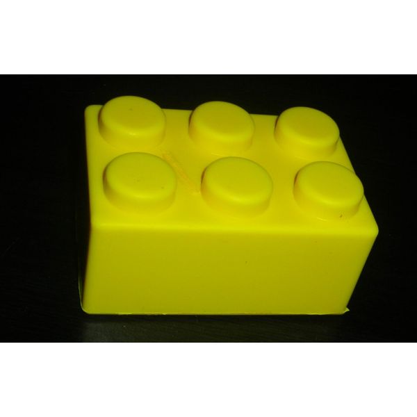 BUILDING BLOCK STACKABLE YELLOW 3" X 2" X 1.5" SQUEEZABLE STRESS RELIEF BALL