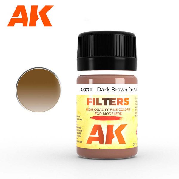 AK Interactive AK076 Dark Brown Filter for Nato and Green Enamel 35ml - US