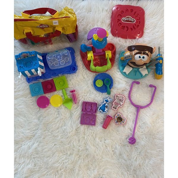 Play Doh MEGA LOT 4 Sets Dentist Ice Cream Baking Tools, Accessories