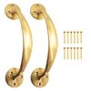White Hinge 2X Polished Brass 7" Victorian Bow Pull Handles for Kitchen Cabinet Handles
