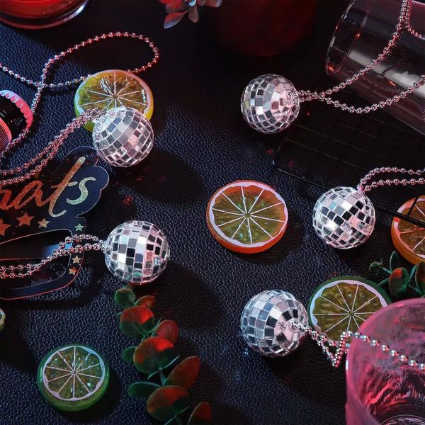 1PC Bling Car Charm - Mirror Disco Car Accessory with 2M Hanging String and Rear View