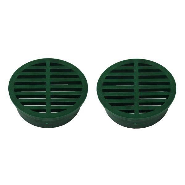 4" Outdoor Round Flat Drain Grate Cover (2, Green)