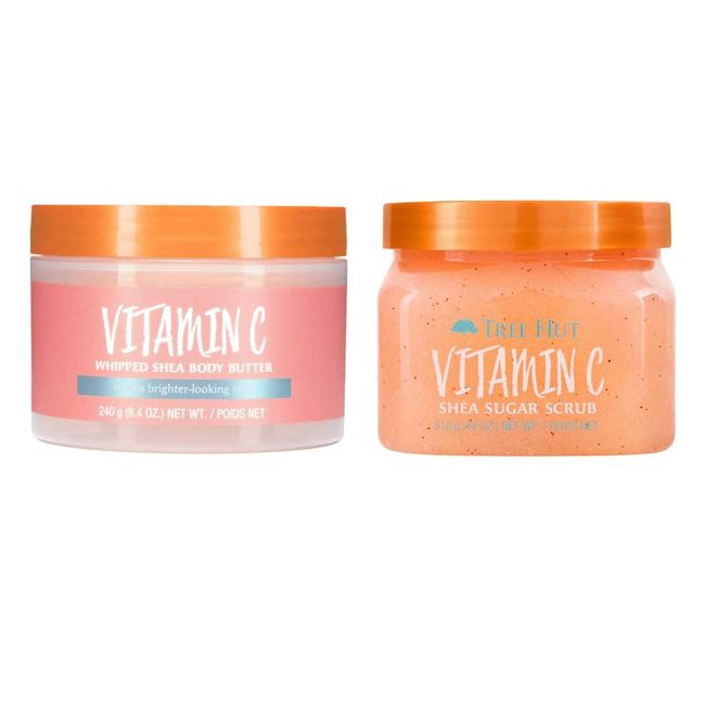 Tree Hut Vitamin C Shea Sugar Scrub And Body Lotion Set! Formulated With Certified Shea Butter, Vitamin C and Alpha Hydroxy Acid! That Leaves Skin Feeling Soft & Smooth! (Vitamin C Set) (null)
