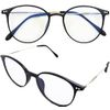 [bmb Miscellaneous] Blue Light Cut Glasses, Round Glasses, No Prescription, 15g, Ultra Lightweight, UV Protection, UV Protection, PC Glasses, Date Glasses, Transparent Lenses, Round, Small Face Effect, Stylish, Fashion, Women's, Men's