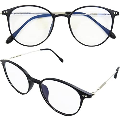 [bmb Miscellaneous] Blue Light Cut Glasses, Round Glasses, No Prescription, 15g, Ultra Lightweight, UV Protection, UV Protection, PC Glasses, Date Glasses, Transparent Lenses, Round, Small Face Effect, Stylish, Fashion, Women's, Men's