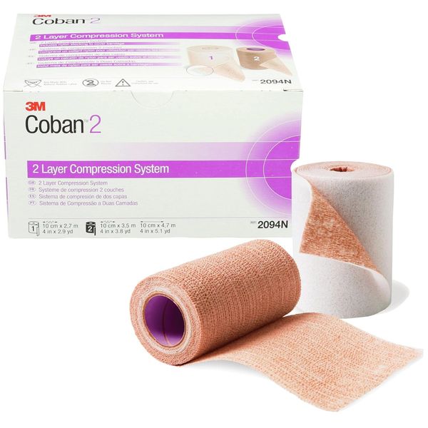 3M Coban 2, Two Layer Bandage Compression System, 4" x 2.9 - 5 Yards — 1 Kit