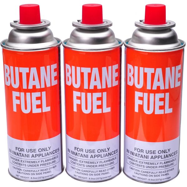 Iwatani Butane Canister 8 Oz 3 Pack