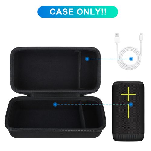 BOVKE Carrying Case Compatible with Ultimate Ears EVERBOOM Wireless Bluetooth Portable Speaker, UE EVERBOOM Holder Bag with Extra Space for UE Charger Cables, Black