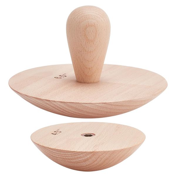 BENECREAT 2 Sets Pottery Wooden Clay Tools includ 11.4cm and 16.5cm Wooden Ceramic Top s 4 Inch/10.2 cm Interchangeable Handles for Making Bowls and Plates Craft DIY