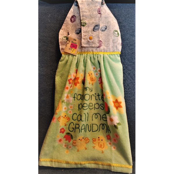 **NEW** Handmade "My Favorite Peeps...Grandma!" Hanging Kitchen Hand Towel #2652