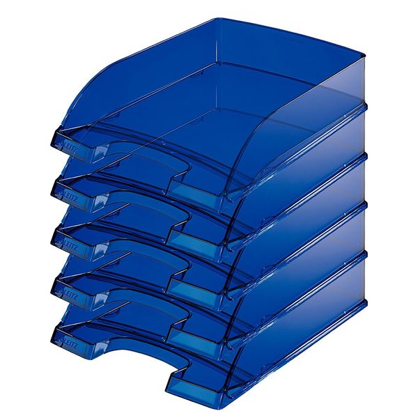 Esselte Leitz Briefkorb A4 transparent Plus (5er Pack | blau)