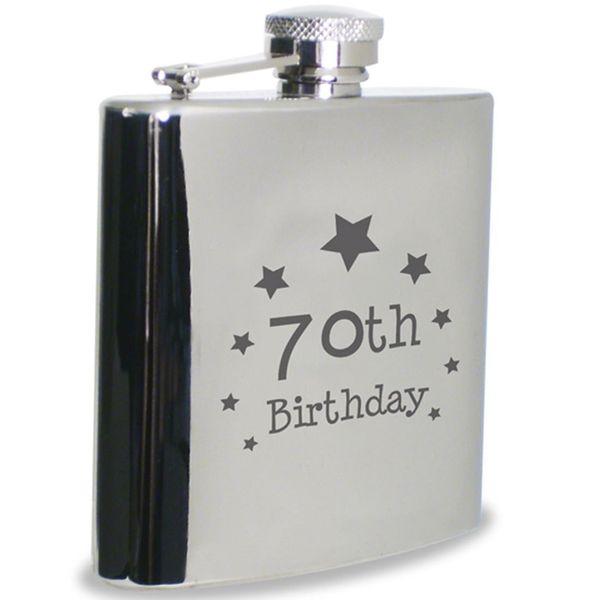 70th Birthday Hipflask