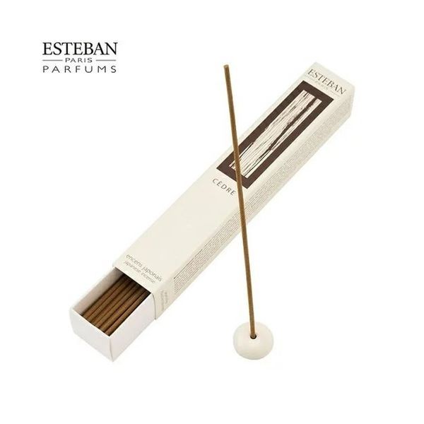 Shipping by Nippon Kodo ESTEBAN Cedar Incense Sticks with Incense Holder 40 Sticks 1 Piece