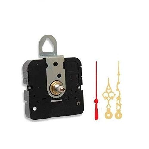 Takane Quartz Clock Movement Mechanism, Choose Your Hands and Size, USA Made (7/16" Threaded Shaft for dials up to 1/4" Thick, K Hands with red)
